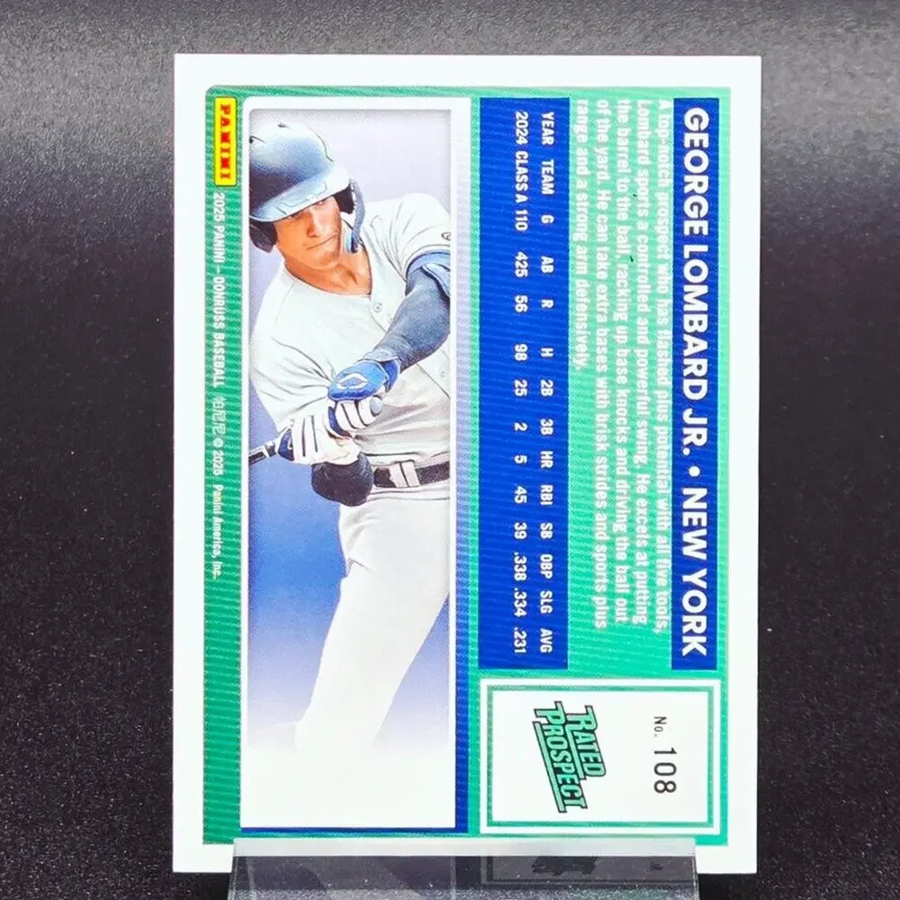 2025 George Lombard Jr. Red Pink Ice /99 /250 RC's New York Yankees Top Prospect